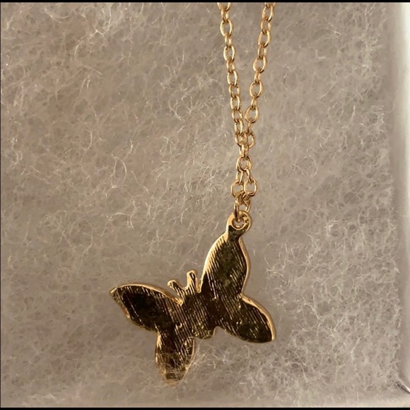 Rainbow Swarovski Elements butterfly necklace - Picture 4 of 7